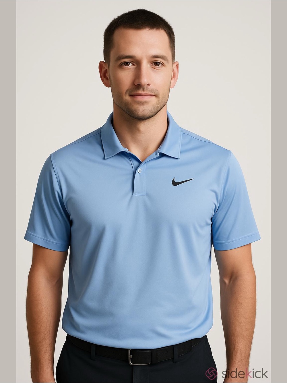 Nike Victory Dri-Fit Light Blue Golf Short Sleeve Polo Shirt, Size Medium.